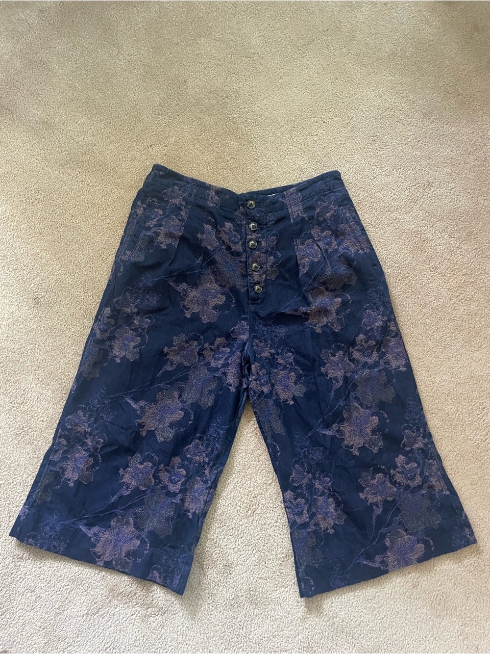 Anthropologie Pilco & Letterpress Floral Cropped Pants